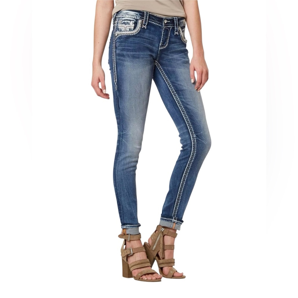 Rock Revival Oliana Skinny Jean Sz 29 Blue Wash